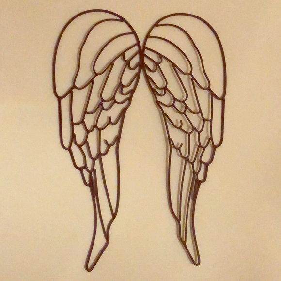 Wall Art Black Wrought Iron Angel Wings Poshmark